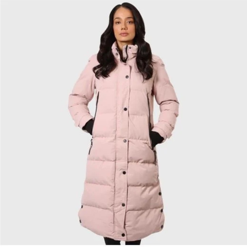 Canada weather gear Long Hooded Puffer Coat in Blush Pink - Picture 7 of 15
